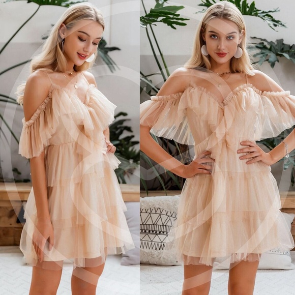 IRIS Mesh Cut out shoulder Dress - Picture 3 of 3